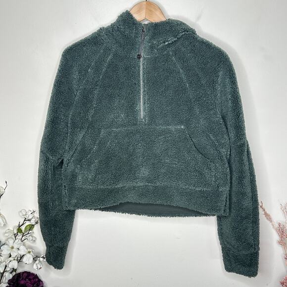LULULEMON Scuba Oversized Half-Zip Fleece Hoodie Smoked Spruce Sz XS/S {173} - Picture 3 of 8
